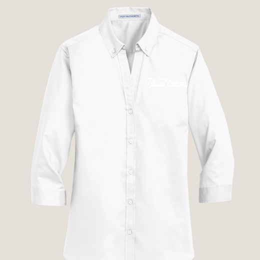 Sample image of L665 Port Authority Ladies 3/4 Sleeve SuperPro Twill Shirt