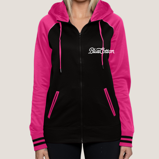 Sample image of LST236 Sport-Tek Ladies Sport-Wick Varsity Fleece Full-Zip Hooded Jacket